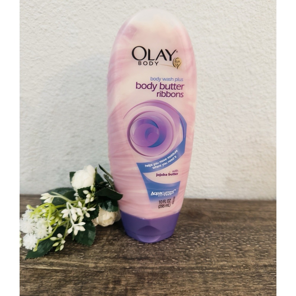 Discontinued Olay Jojoba Body Wash 10oz Body‎ Butter Ribbons Purple RARE NOS